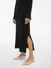 Carregar imagem no visualizador da galeria, Vestido de malha preto Vikerry