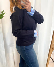 Carregar imagem no visualizador da galeria, Camisola azul marinho com colarinhos MORGAN