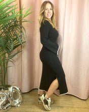 Carregar imagem no visualizador da galeria, Vestido de malha preto Vikerry