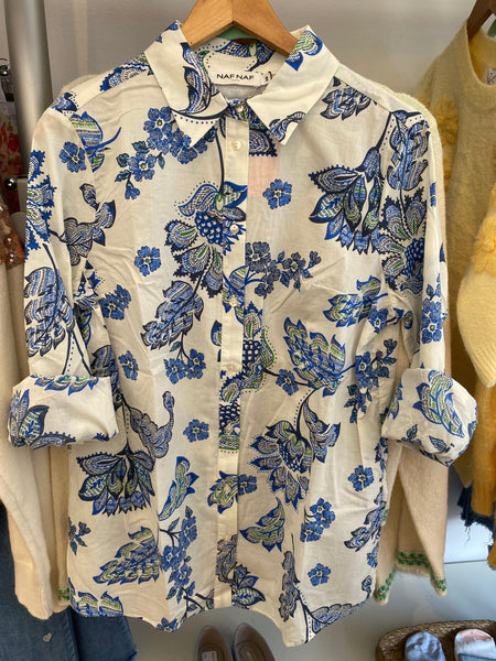 Camisa estampa floral azul Naf Naf