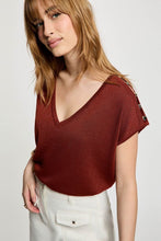 Carregar imagem no visualizador da galeria, Camisola Morgan lurex telha
