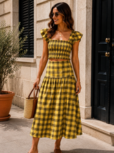 Carregar imagem no visualizador da galeria, Top quadrados amarelo e kaki
