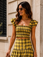 Carregar imagem no visualizador da galeria, Top quadrados amarelo e kaki
