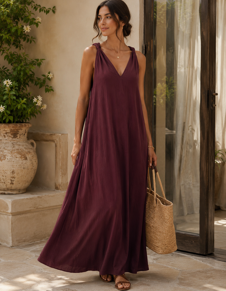 Vestido comprido Bordeaux