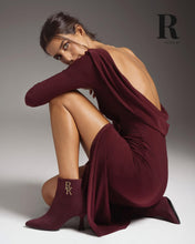 Carregar imagem no visualizador da galeria, Botim camurça logo bordeaux Ruika
