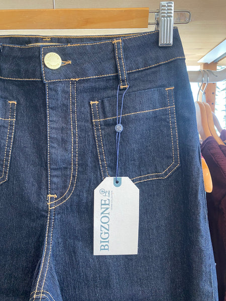 Calças wide leg denim brut Bigzone