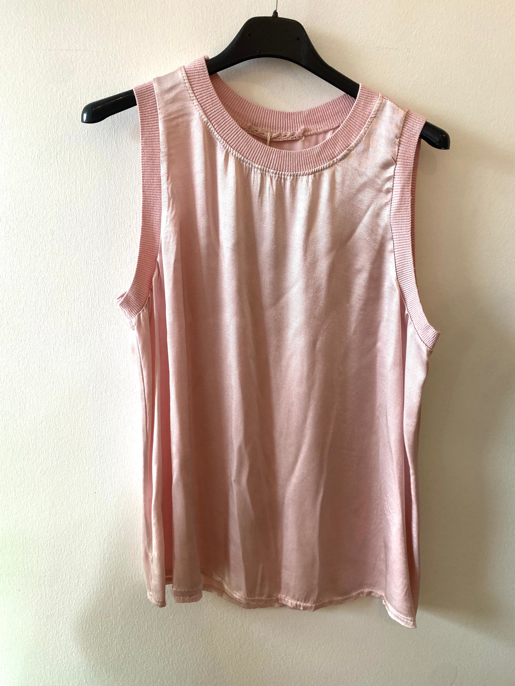Top acetinado cavas rosa