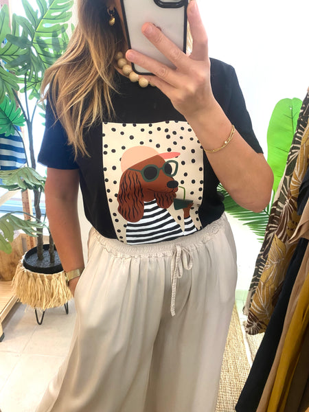 T-shirt preta cool dog