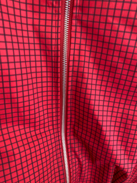 Bomber quadrados impermeável vermelho