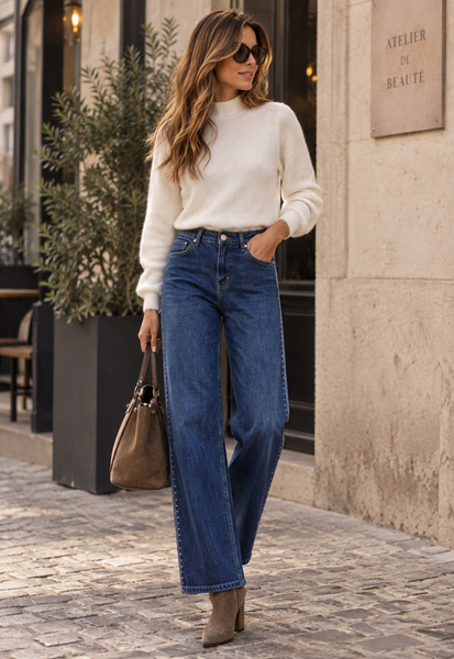 Calcas de ganga tachas com bolsos corações
