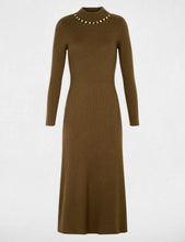 Carregar imagem no visualizador da galeria, Vestido Morgan malha comprido kaki
