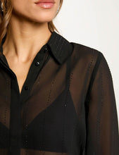 Carregar imagem no visualizador da galeria, Camisa preta translúcida Morgan
