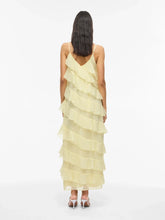 Carregar imagem no visualizador da galeria, Vestido Vila folhos amarelo
