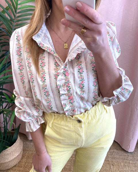 Camisa florzinhas rosa