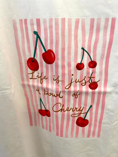 T-shirt cerejas rosa