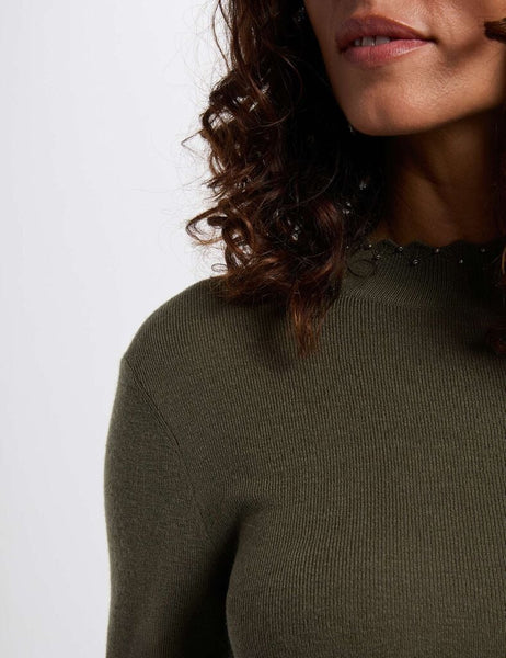Camisola de malha kaki Morgan