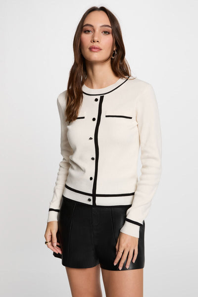 Camisola Morgan malha branco/preto