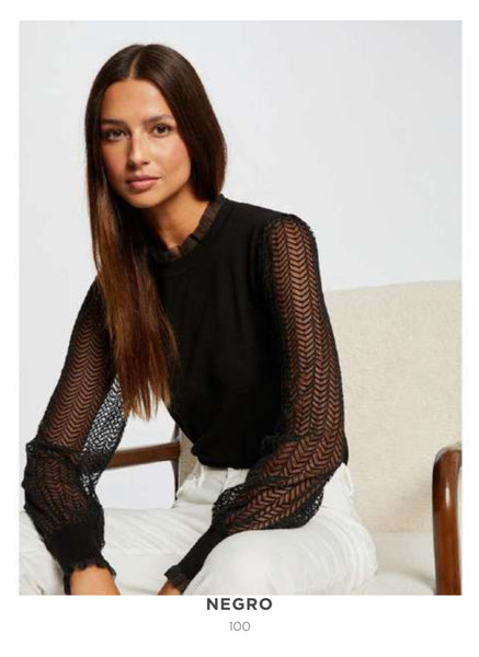 Camisola de malha preta MORGAN