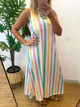 Carregar imagem no visualizador da galeria, Vestido comprido malha fria riscas finas
