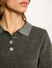 Carregar imagem no visualizador da galeria, Camisola de malha com brilhantes cinza Morgan
