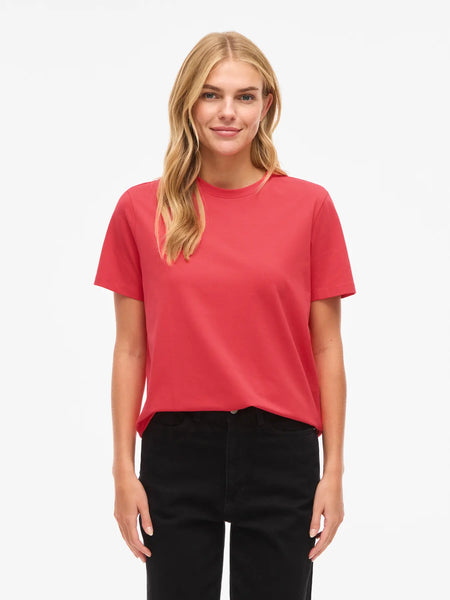 T-shirt Vila algodão coral