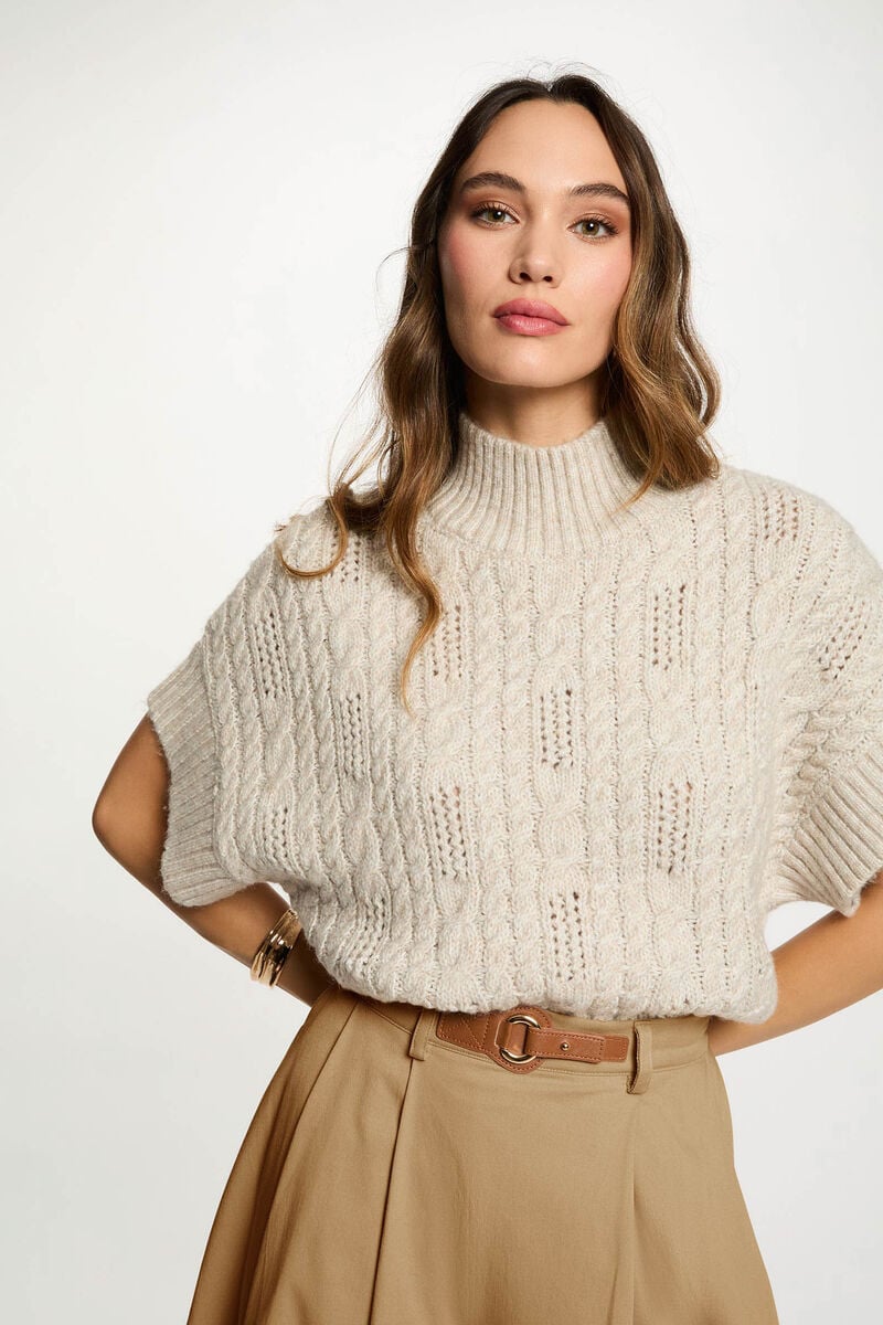 Camisola de malha beje Morgan
