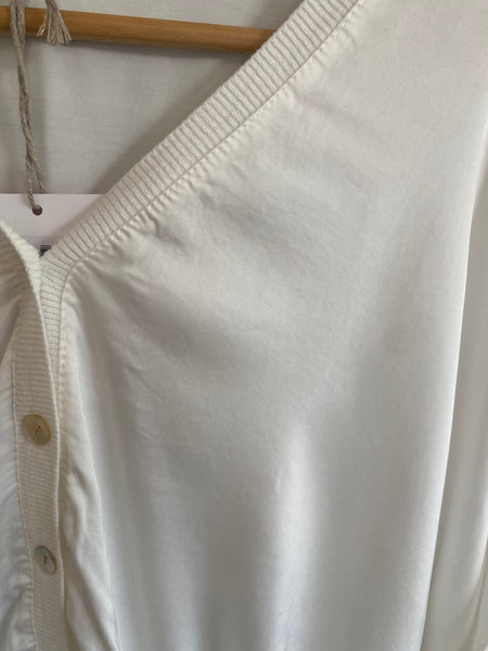 Kimono acetinado botões branco