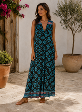 Carregar imagem no visualizador da galeria, Vestido malha fria Marrocos azul
