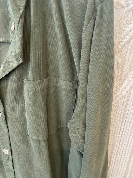 Camisa bombazina verde seco