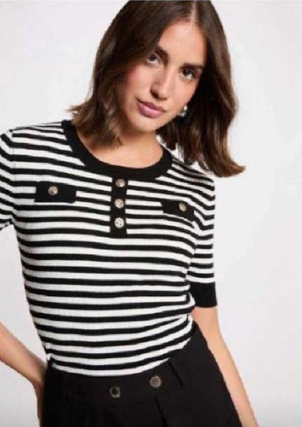 Camisola Morgan riscas preto e branco