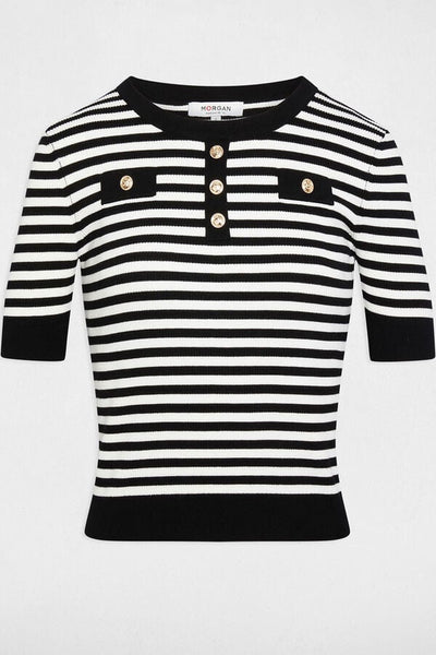 Camisola Morgan riscas preto e branco