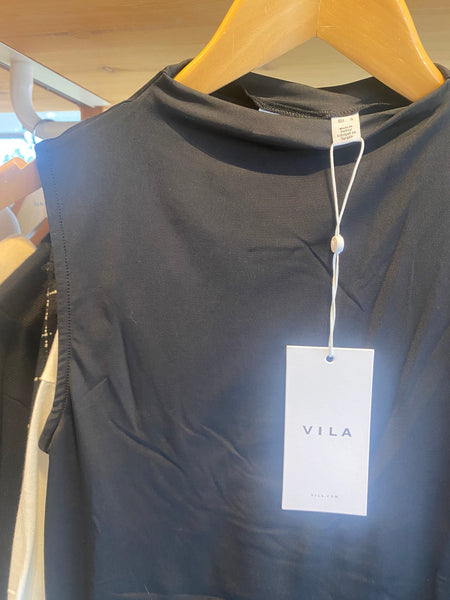 Top meia gola preto Vila