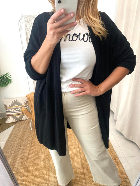 Casaco de malha oversize com estrela costas preto