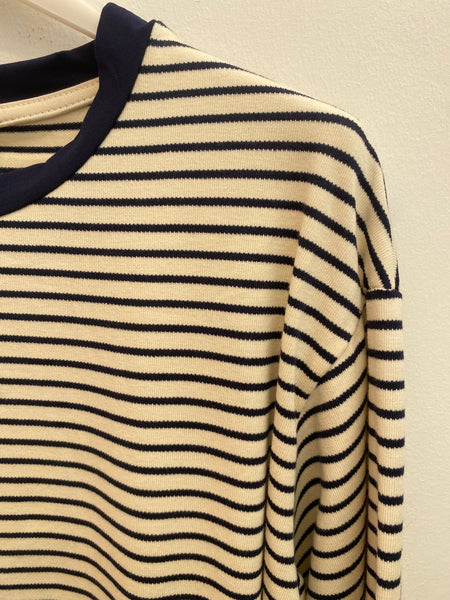 Camisola de algodão riscas marinho
