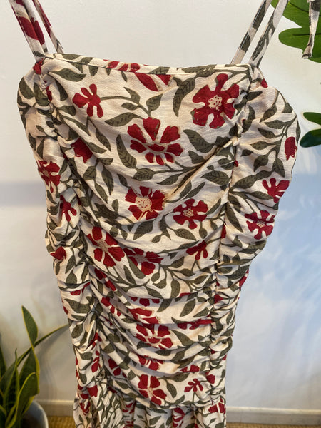 Vestido Salamanca estampa floral branco