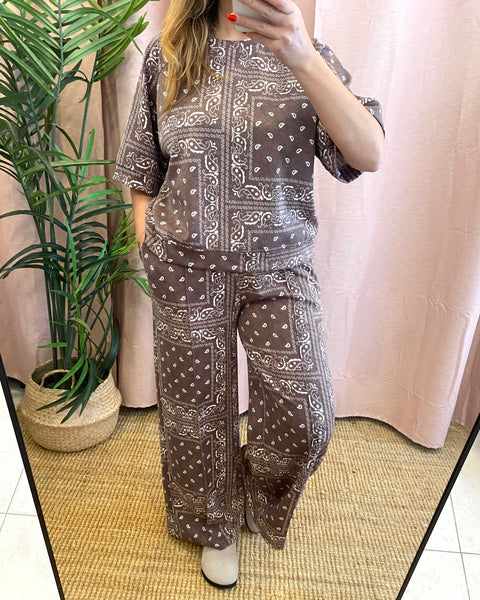 Camisola cornucópias castanho