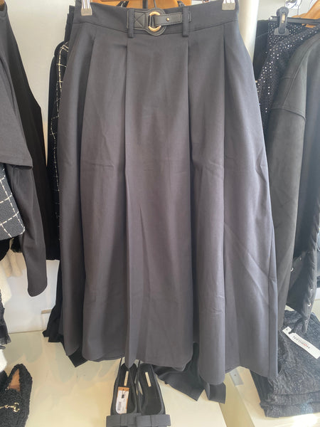 Saia midi preto MORGAN