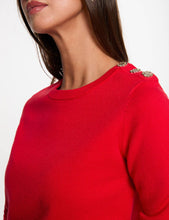 Carregar imagem no visualizador da galeria, Camisola MORGAN malha vermelho botões brilhantes
