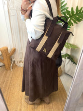 Carregar imagem no visualizador da galeria, Mochila nylon castanho/beje Don Algodon
