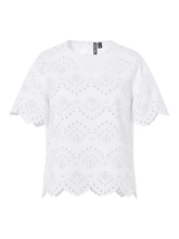 Carregar imagem no visualizador da galeria, Blusa Pieces bordado inglês branco
