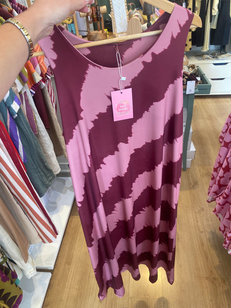 Vestido comprido malha fria diagonal