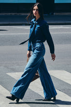 Carregar imagem no visualizador da galeria, Calças Morgan wide leg denim stone
