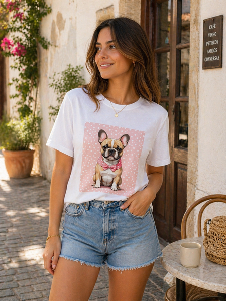 T-shirt branca Bulldog