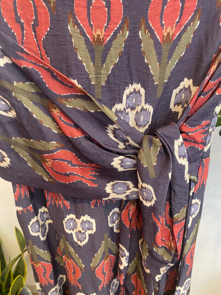 Vestido Sardenha azul e telha
