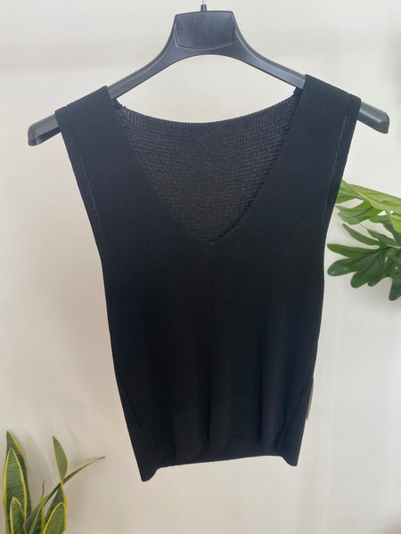 Top de malha alça larga preto