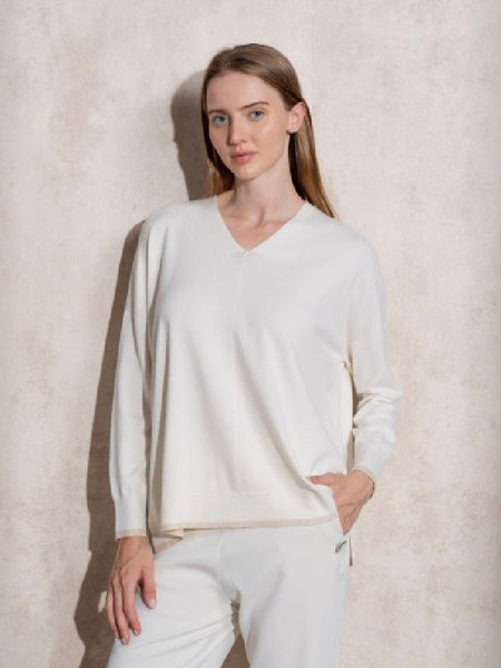 Camisola de malha fininha branco Smf