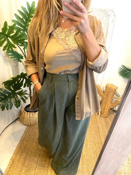 Camisa bombazina camel