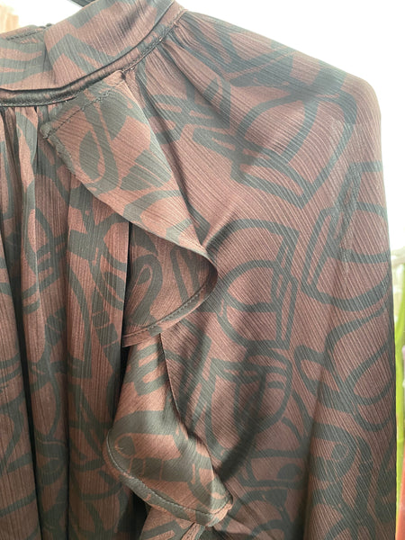 Blusa Morgan estampa Bordeaux e preto