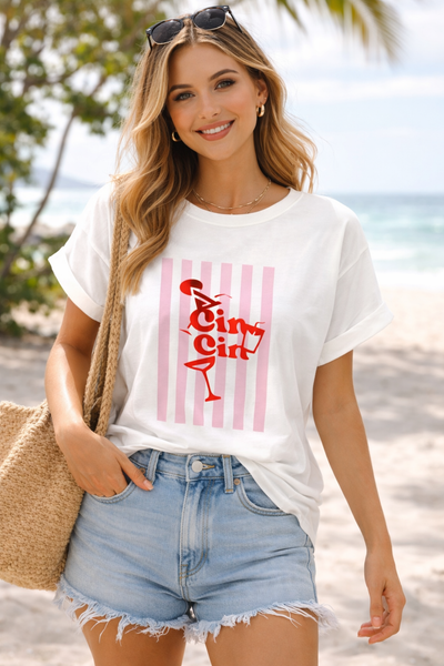 T-shirt de algodão cin cin