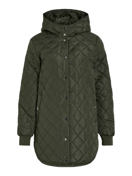 Parka Vila acolchoada capuz verde militar
